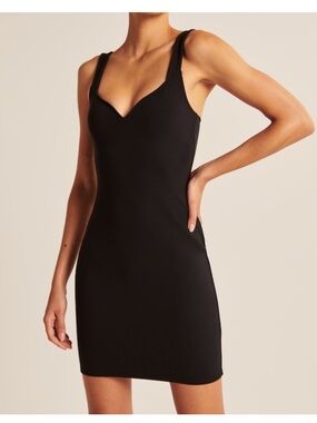 Abercrombie Sweetheart Ponte Mini Dress DARK BROWN size LARGE TALL
